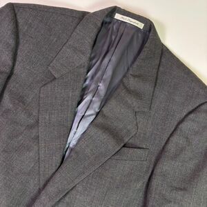 Vintage Karl Lagerfeld Wool Windowpane Blazer Mens 41R Gray 2 Button Sport Coat